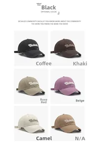 Detailed grid view of soft cotton baseball caps featuring 3D Collection embroidery details