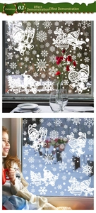 Christmas window decals with white snowflakes and gnomes displayed on home glass panels