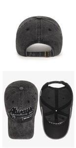 High-quality vintage washed black baseball cap with Always New York City embroidery detail