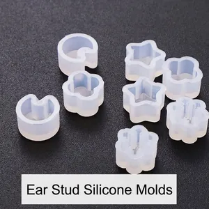 Silicone molds for moon star flower earrings used in DIY resin jewelry making