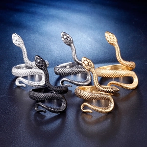 Stainless Steel Snake Ring Vintage Retro Punk Gothic Animal Wrap Textured Scale Band Unisex Fashion Accessory