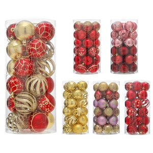 Electroplated Plastic Christmas Ball Ornaments Assorted Texture Holiday Tree Hanging Pendant Festive Party Home Decor