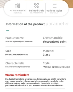 Detailed specifications of hand-painted glass fruit and vegetable Christmas ornaments