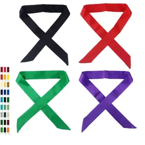 Solid Color Narrow Skinny Scarf Polyester Satin Ribbon For Bag Handle Hair Tie Neck Decoration Multipurpose Women
