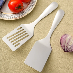304 Stainless Steel Frying Spatula Slotted Turner Teppanyaki Steak Tool Heat Resistant Cooking Utensil