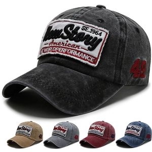 Retro Baseball Cap Washed Cotton Distressed Outdoor Sun Hat Adjustable Snapback For Men Women Embroidery Letter Patch