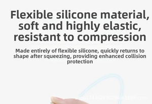 Dettaglio del paraspigoli in silicone flessibile che mostra l'elevata elasticità