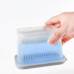 Double-layer leakproof food storage box with gray base showing strong airtight seal