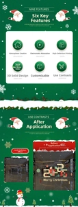 Detailed view of Merry Christmas window stickers showing high-definition color printing