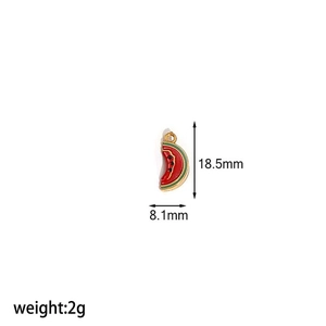 Watermelon fruit charm size details 18.5mm by 8.1mm with weight 2g for DIY jewelry
