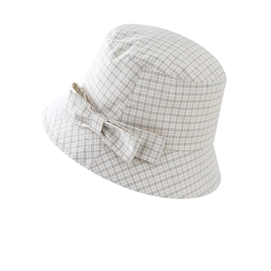 Chapeau bob à carreaux style japonais respirant avec un joli détail de nœud papillon