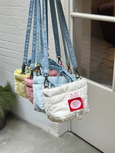 Mini Borsa A Tracolla Donna Trapuntata Motivo A Cuore Poliestere Con Tracolle In Denim Borsetta Stile Kawaii