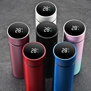 Smart Vacuum Flask 304 Stainless Steel LED Temperature Display Leakproof Insulated Water Bottle For Business Travel Office