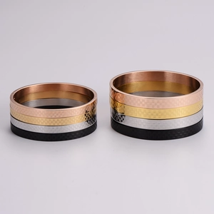 Modern stainless steel grid pattern bracelets in rose gold, gold, silver and black