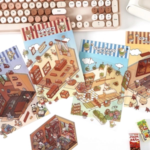 Infeel.Me PET stickers featuring bakery and flower room scenes for DIY journals