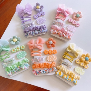 Kids Hair Accessories Fabric Bow Floral Hair Clips Resin Flower Hairpins Korean Style For Toddler Girls Cute