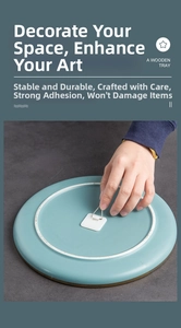 Adhesive wall hook for decorative plates with white square base and metal ring