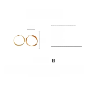 Detailed specs of 4cm layered gold hoop earrings with 11g weight on white background