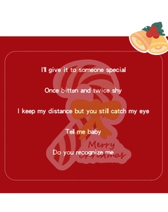 Close-up of Christmas stickers featuring candy cane illustrations and Merry Christmas text