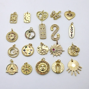 Copper 18K Gold Plated Colorful Zircon Micro Pave DIY Jewelry Charms For Bracelet Necklace Making Trendy Connectors