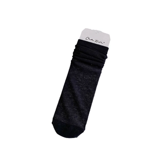 Women's summer sheer vertical striped white knee-high socks in minimalist Miu style