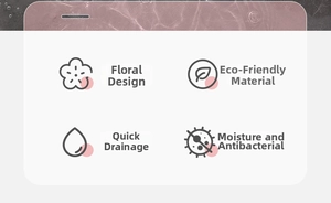 Detail of petal-shaped silicone soap dish featuring fast drainage and antibacterial material