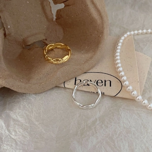Minimalist 925 sterling silver twisted rope rings in gold and silver finish with pearls