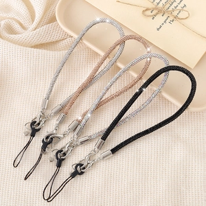Fashion Rhinestone Mobile Phone Lanyard Anti-Lost Hand Wrist Strap For Women Sparkling Crystal Chain Bag Pendant Keychain Jewelry