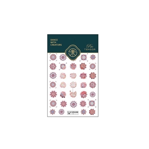Bohemian style 3D embossed nail art stickers TS-987 with red and blue mandala designs