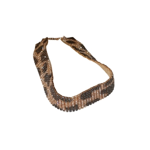Luxurious leopard print choker necklace with diamonds and gold plating for women