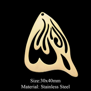 Detailed view of 30x40mm gold stainless steel butterfly wing hollow charm for jewelry DIY
