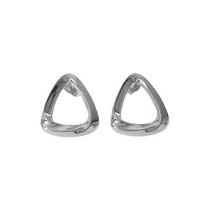 Polished 18k gold geometric triangle earrings in high-grade stainless steel for women