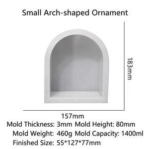 Detailed specifications and measurements for the large arch-shaped silicone resin mold