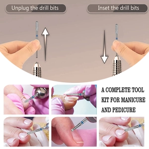 Professional manicure nail drill bit set for cuticle removal and polishing tool kit