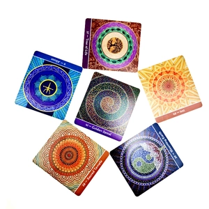 Detailed spread of Sea Soul Journey Oracle cards featuring Tree of Life and sacred geometry