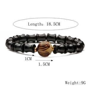 Detaillierte Größenangaben für Ebenholz Armband mit 1 cm und 1,5 cm großen Perlen