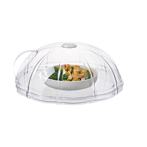 Food-grade microwave cover with handle for heat-resistant anti-splash food protection