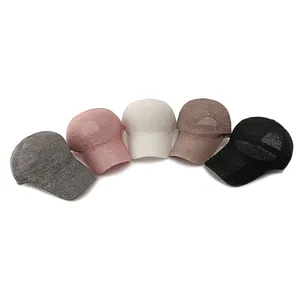 Breathable sequined mesh baseball caps for women in five stylish metallic colors
