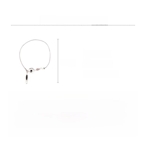Infographie du collier en alliage argenté montrant la longueur 50 cm et le poids