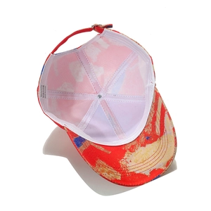 Internal detail of a colorful graffiti baseball cap with breathable mesh lining