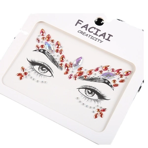 Stickers de strass exquis pour visage avec gemmes acryliques pour maquillage de fête