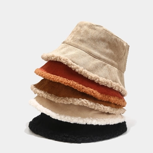 Cappello Da Pescatore In Velluto A Coste Da Donna Con Bordo In Lana Di Agnello Caldo Inverno Autunno Casual Retrò