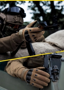 Tactical gloves featuring hard knuckle protection and non-slip grip in coyote brown