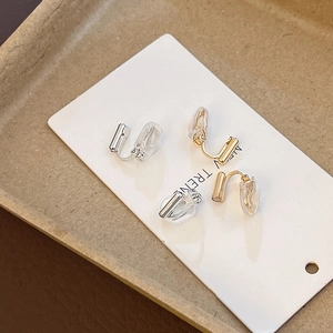 Adjustable U-shaped clip-on earring converters with gold and silver finish and soft pads