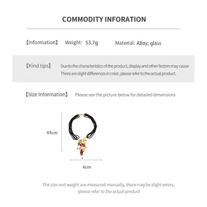 Size chart showing multi-strand glass beaded vintage necklace dimensions and weight details