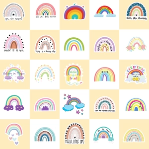 50 pieces of Bohemian rainbow stickers for kids birthday parties and cartoon decorations