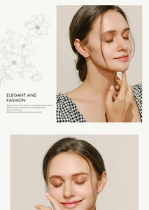Elegant opal stud earrings in 925 sterling silver worn by a model for a chic daily look