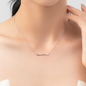 Minimalist S925 sterling silver necklace with a delicate mama letter pendant for women