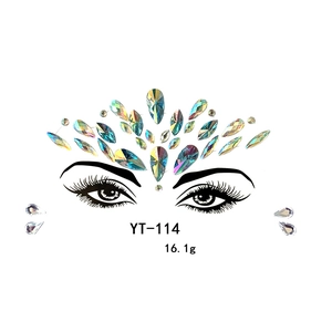 Festival holographic rhinestone face stickers acrylic face gems party makeup crystal jewels