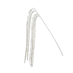 White faux pearl decorative stem for Christmas tree and festive wreath ornaments